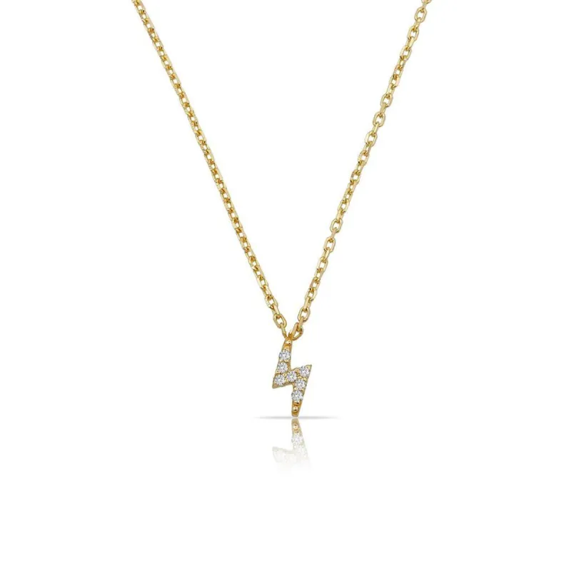 TSK Diamond Bolt Necklace sold by The Sis Kiss