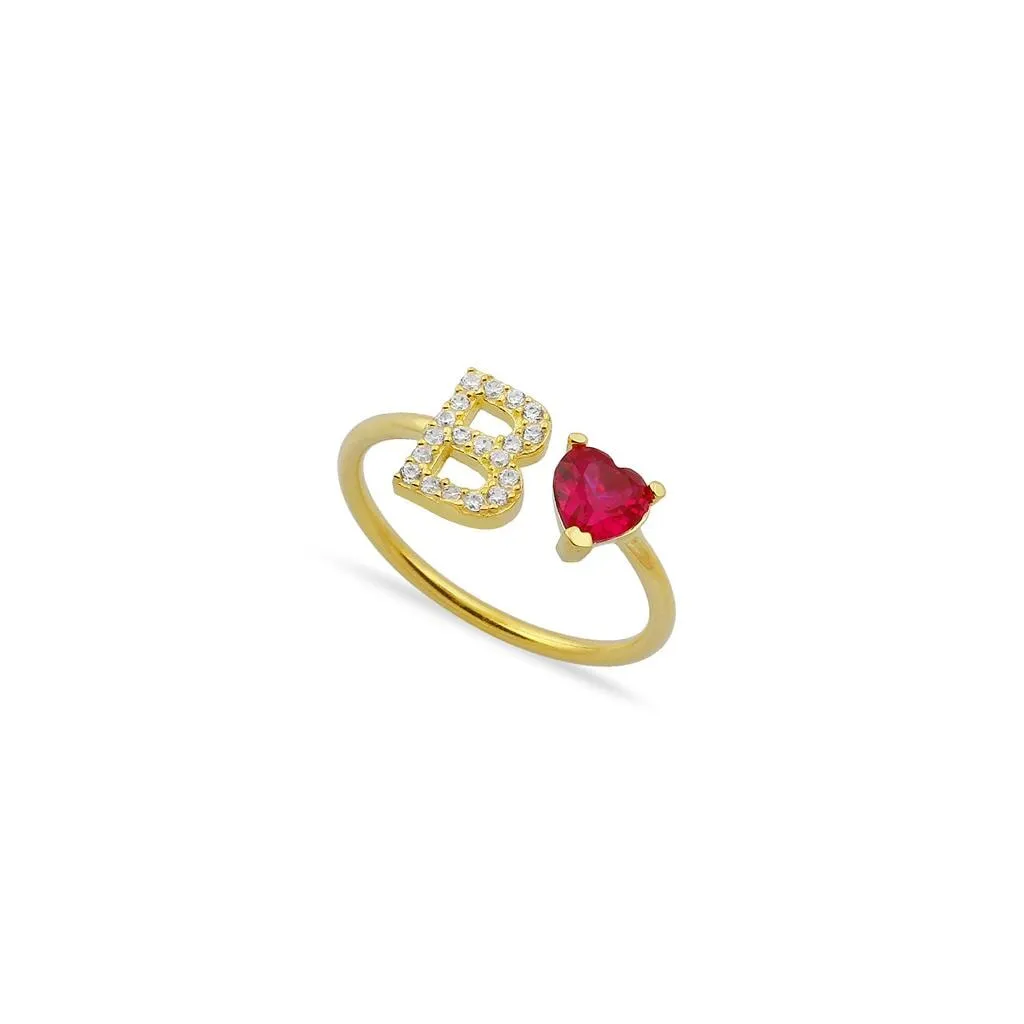 Custom Heart Initial Ring sold by The Sis Kiss product image thumbnail 3