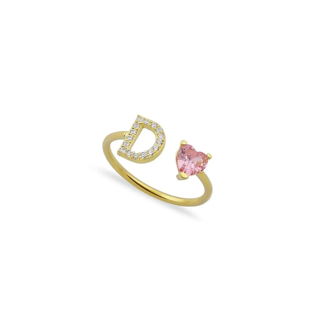 Custom Heart Initial Ring sold by The Sis Kiss product image thumbnail 2