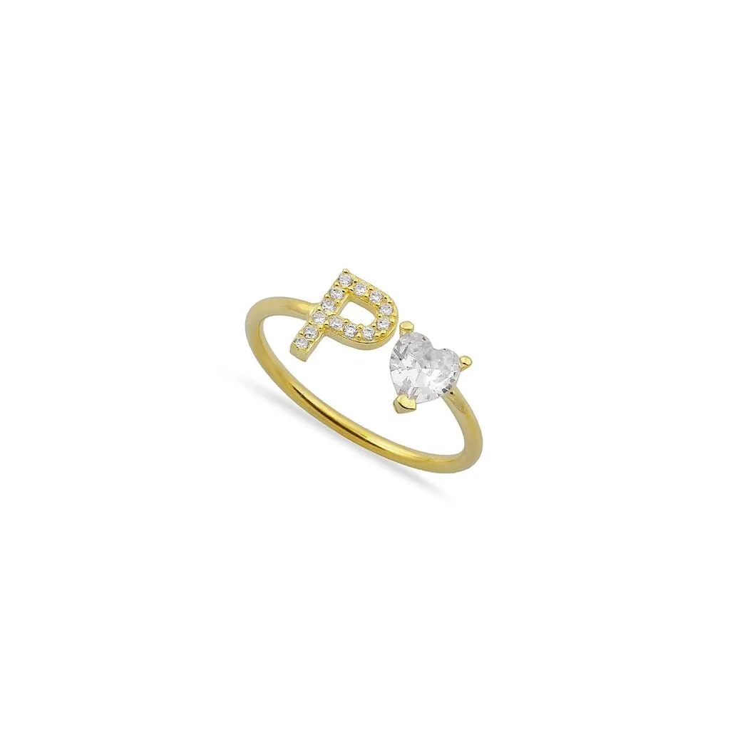 Custom Heart Initial Ring sold by The Sis Kiss product image thumbnail 4