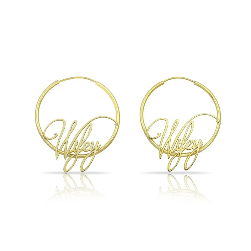 Wifey Signature Script Hoops sold by The Sis Kiss