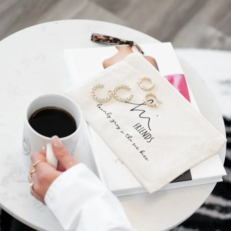 Loverly Hi Friends Canvas Pouch sold by The Sis Kiss