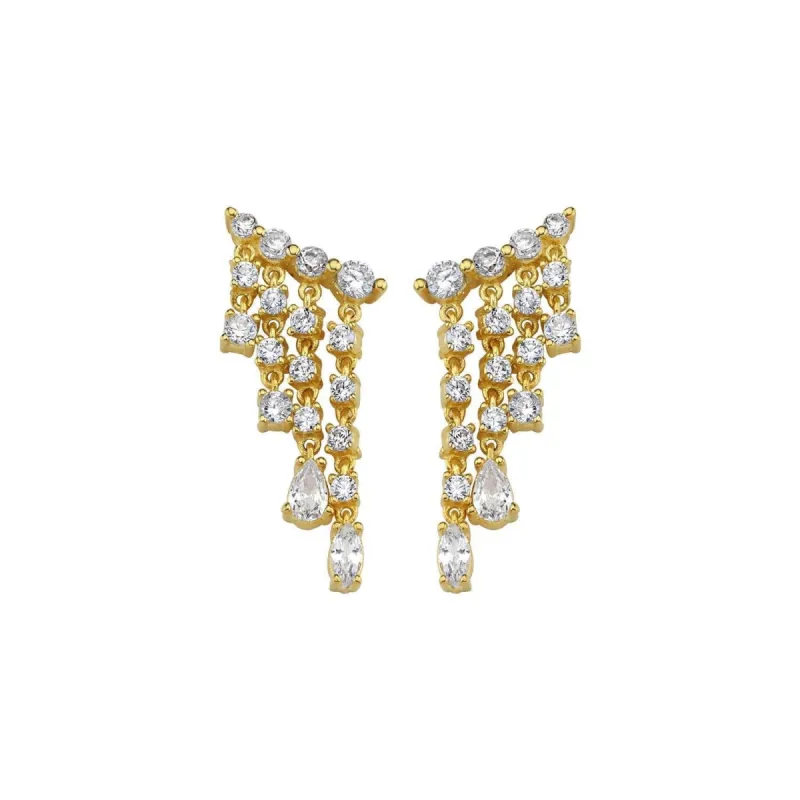 Crystal Waterfall Earring Studs sold by The Sis Kiss