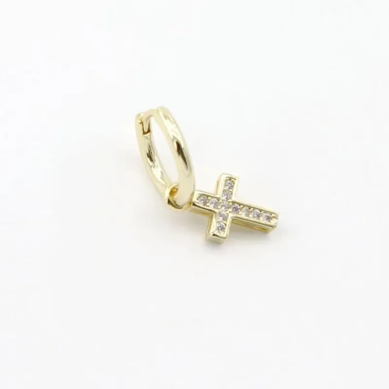 Choose Your Charms Huggie Crystal Cross Charm made by The Sis Kiss