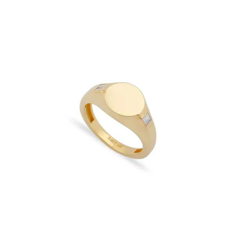 TSK Diamond Accent Signet Pinky Ring sold by The Sis Kiss