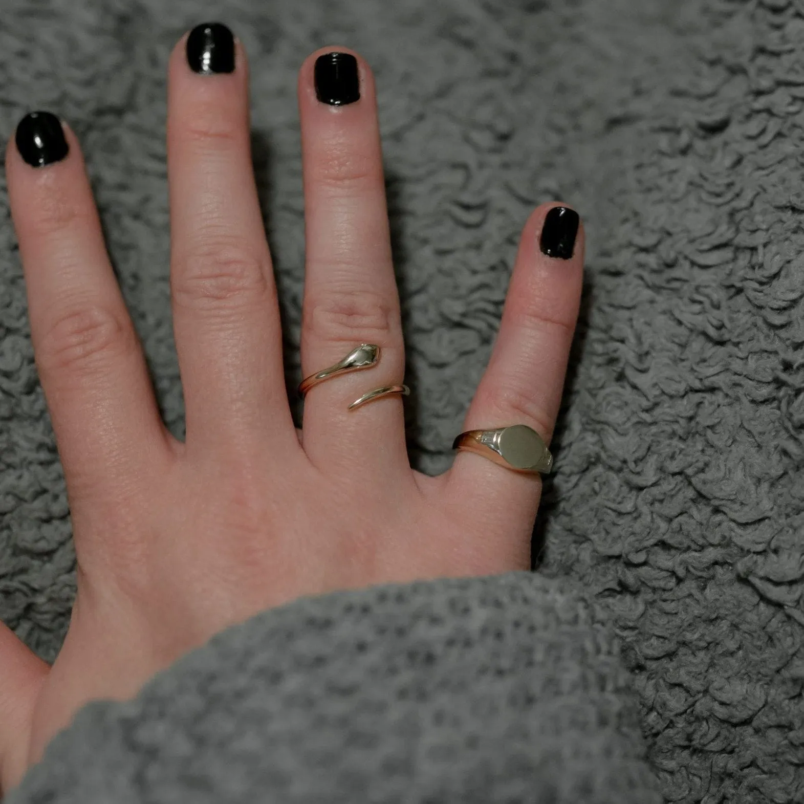 TSK Diamond Accent Signet Pinky Ring sold by The Sis Kiss product image thumbnail 4