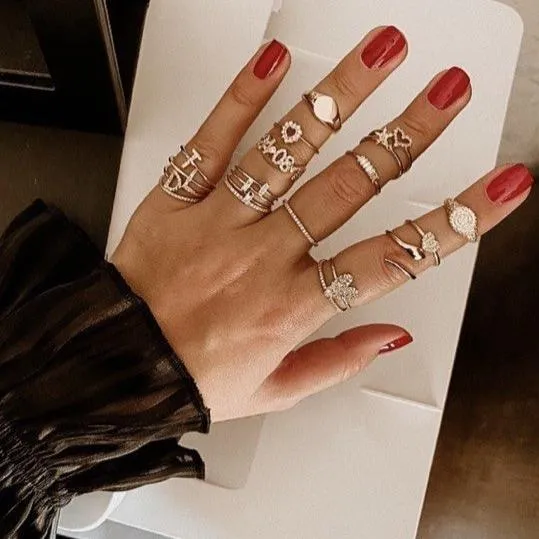 TSK Diamond Accent Signet Pinky Ring sold by The Sis Kiss product image thumbnail 5