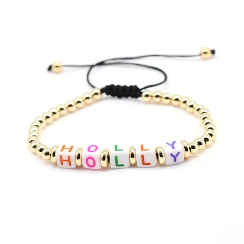 Customized Adjustable Beaded Bracelet sold by The Sis Kiss
