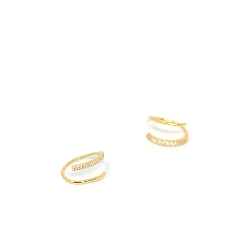 Daisy Faux Double Pierced Huggie sold by The Sis Kiss