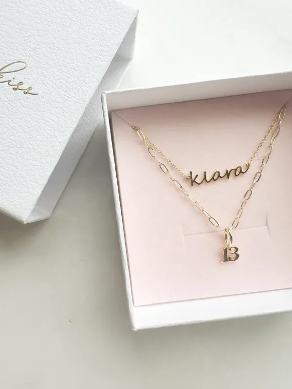 Custom Dainty Name and Number Set sold by The Sis Kiss