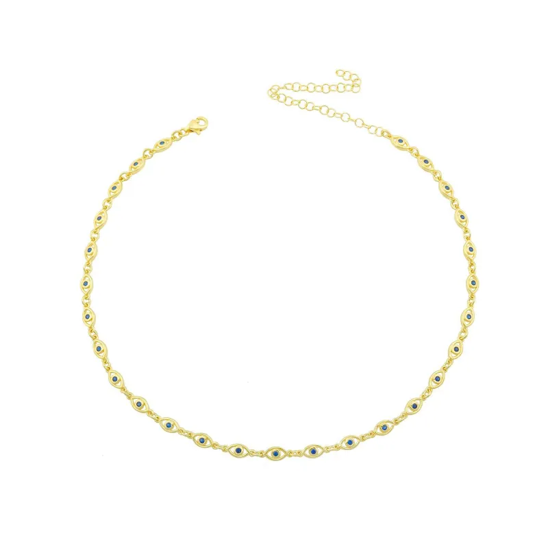 Island Life Evil Eye Choker Necklace sold by The Sis Kiss