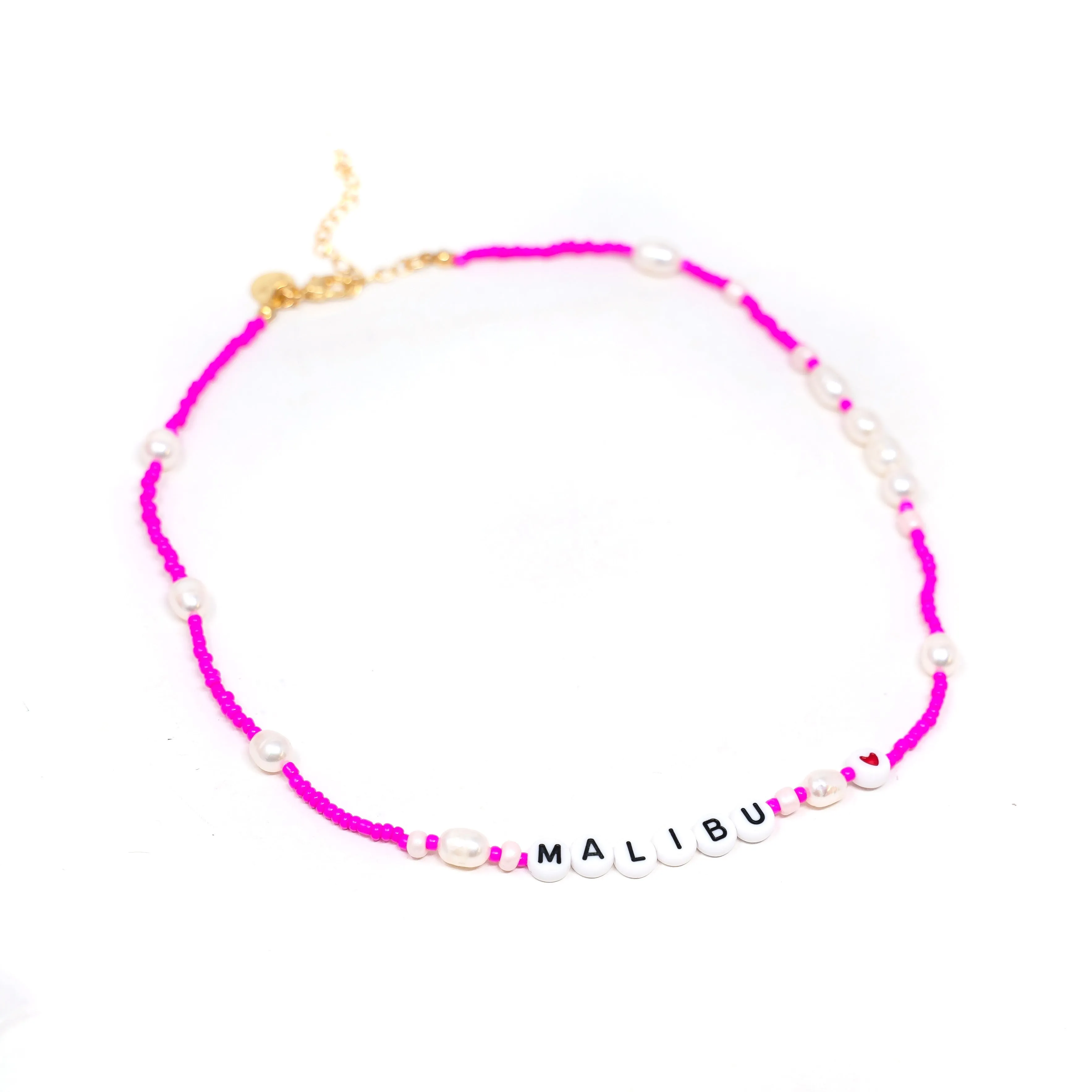 Customized Malibu Pink Beaded Necklace sold by The Sis Kiss product image thumbnail 3