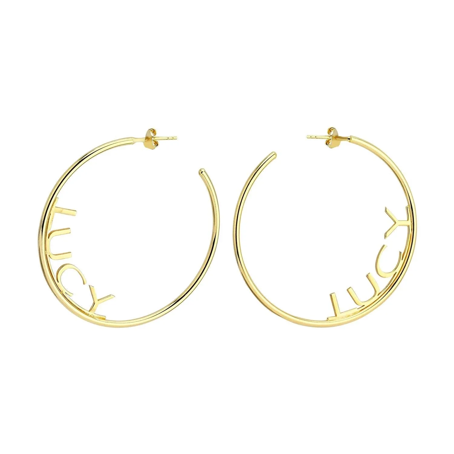 Custom Name Hoop Earrings sold by The Sis Kiss product image thumbnail 2