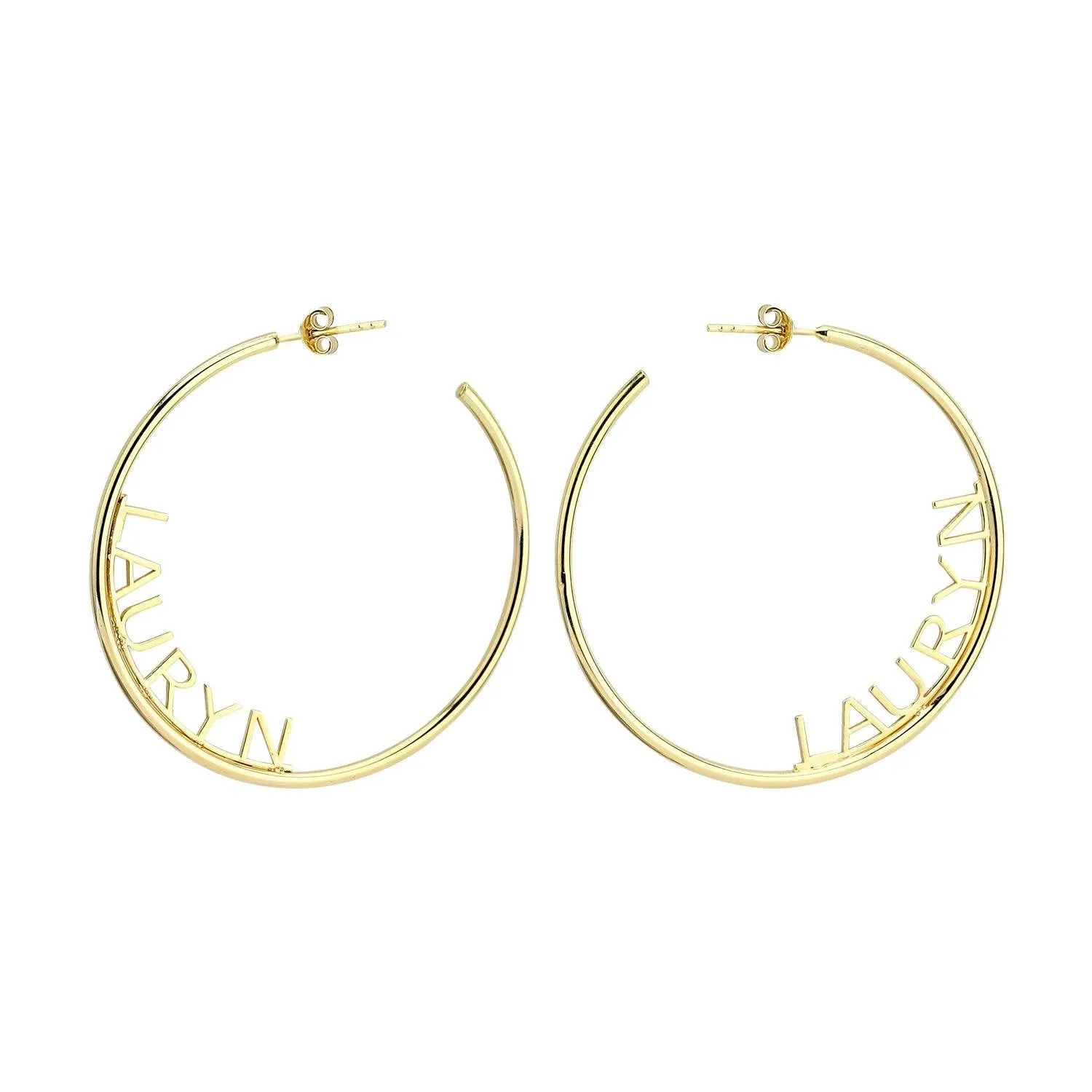 Custom Name Hoop Earrings sold by The Sis Kiss