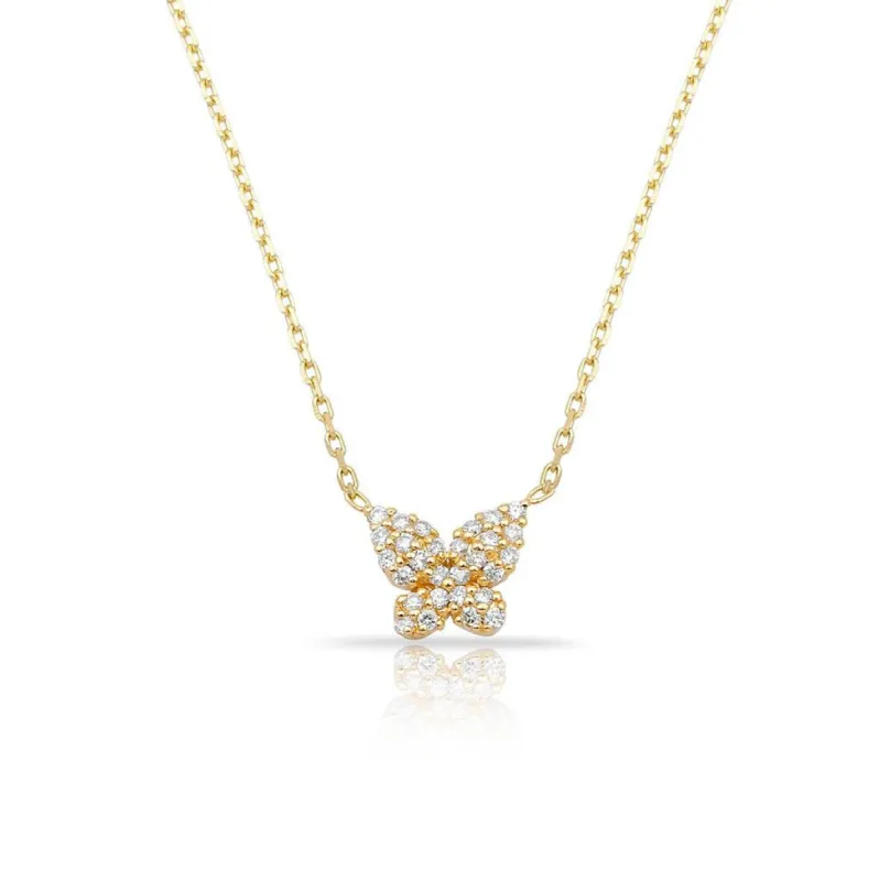 TSK Diamond Butterfly Necklace sold by The Sis Kiss