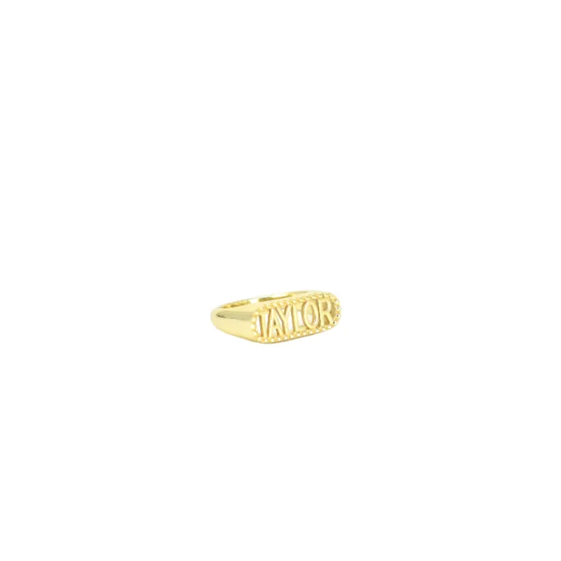 Custom Nameplate Ring sold by The Sis Kiss