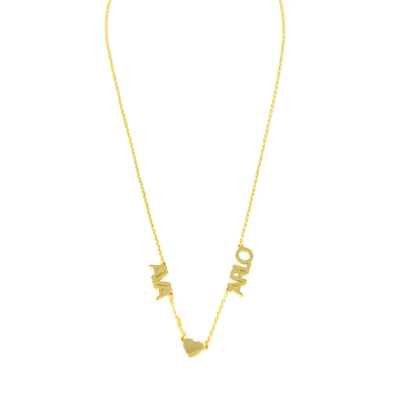 Custom My Mantra Heart Connection Name Necklace sold by The Sis Kiss