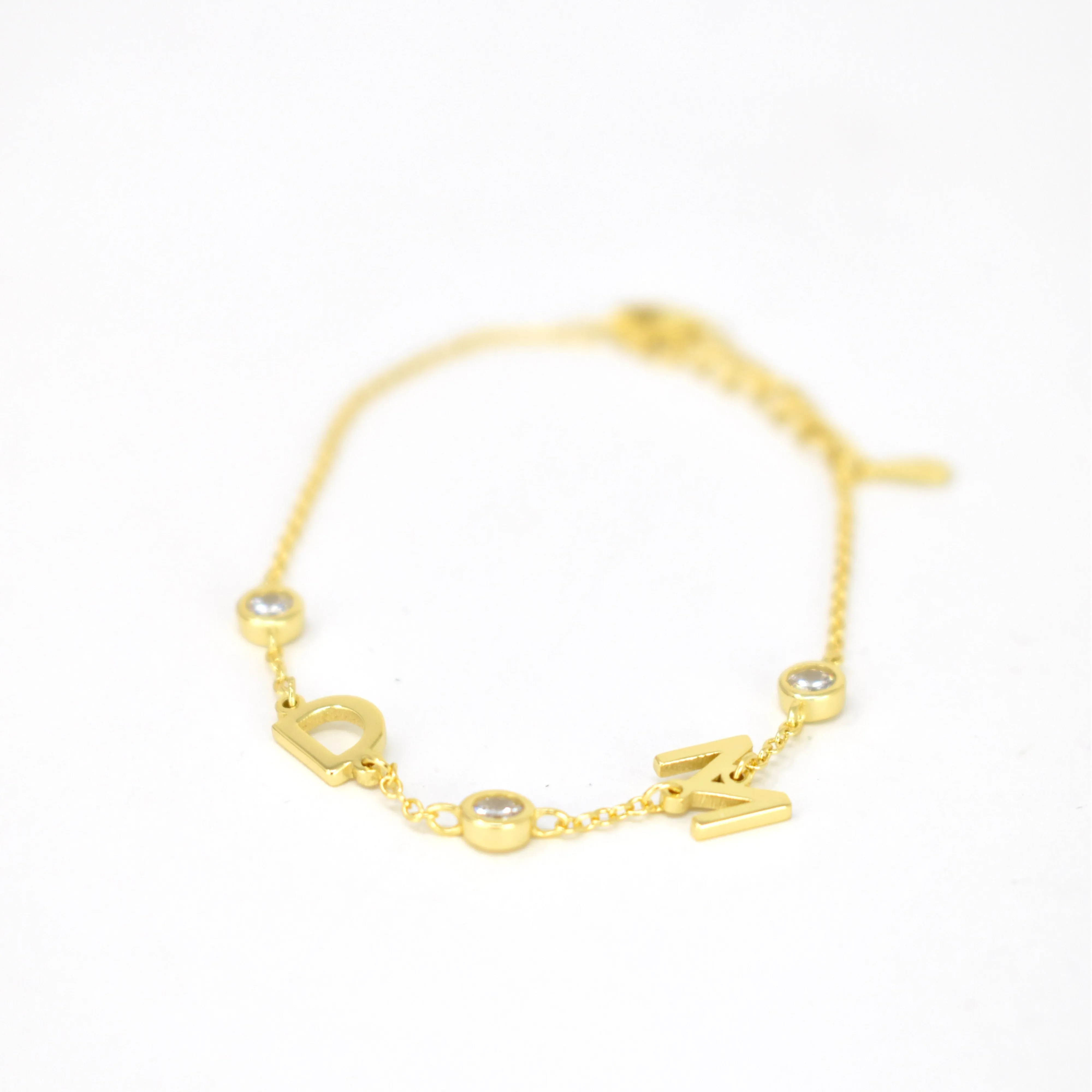 Custom Initial Bracelet with Crystals sold by The Sis Kiss product image thumbnail 2