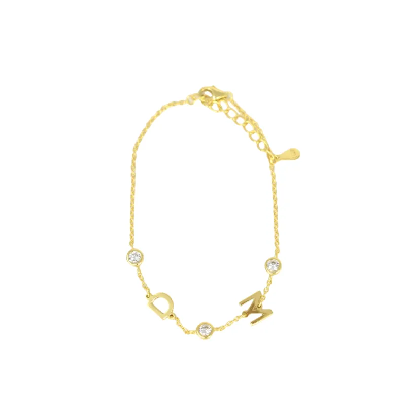 Custom Initial Bracelet with Crystals sold by The Sis Kiss