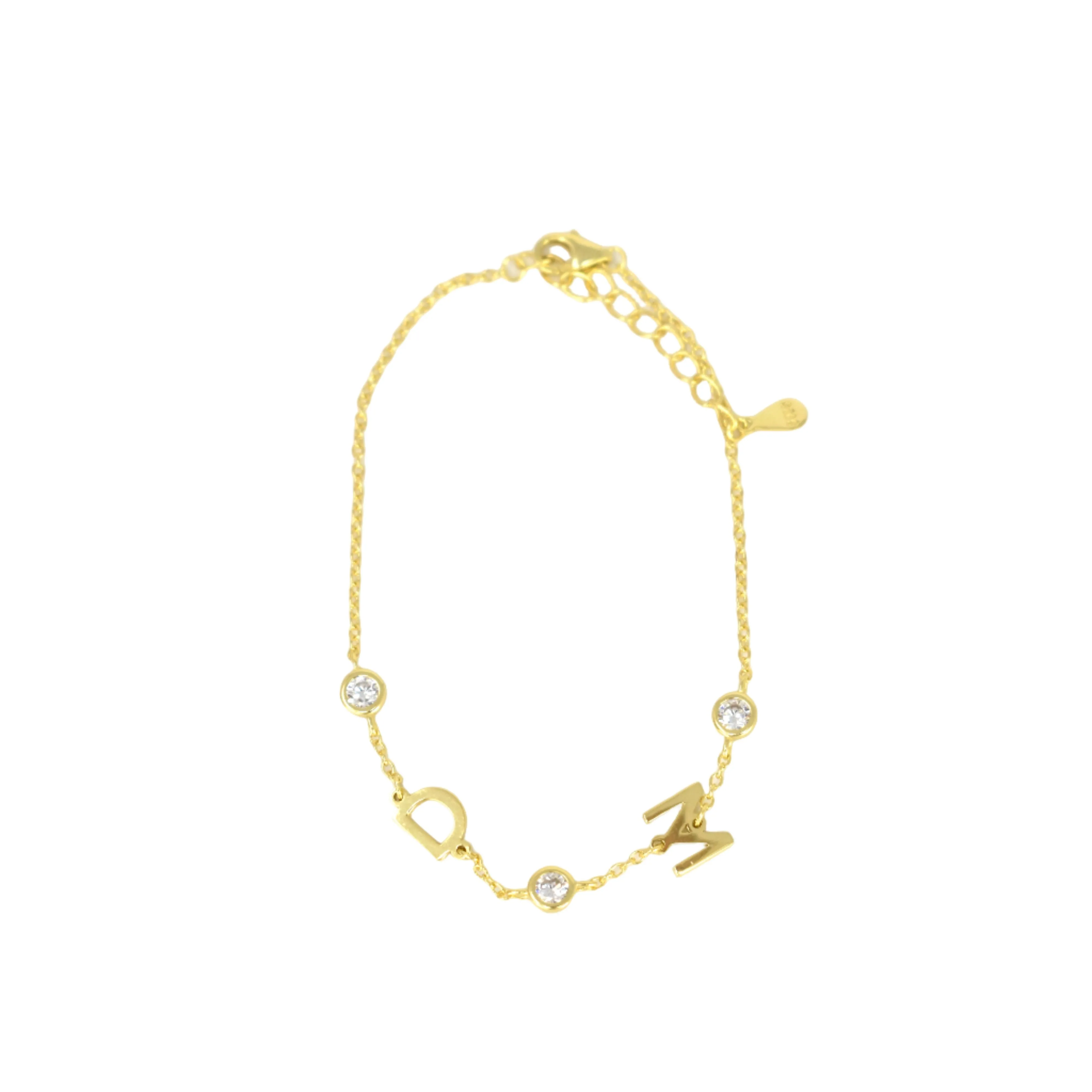 Custom Initial Bracelet with Crystals sold by The Sis Kiss