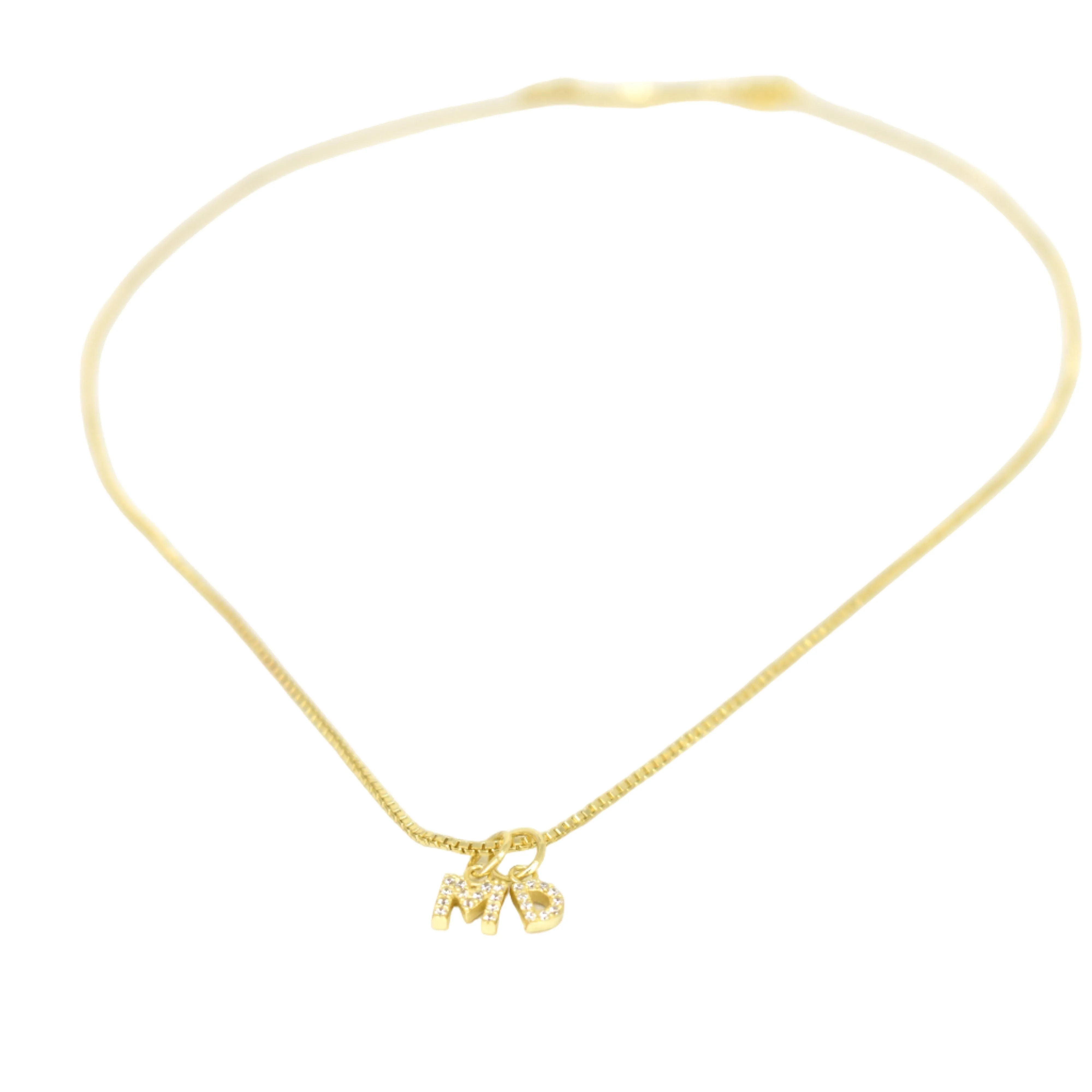 Custom Mini Initial Charm Necklace sold by The Sis Kiss product image thumbnail 2