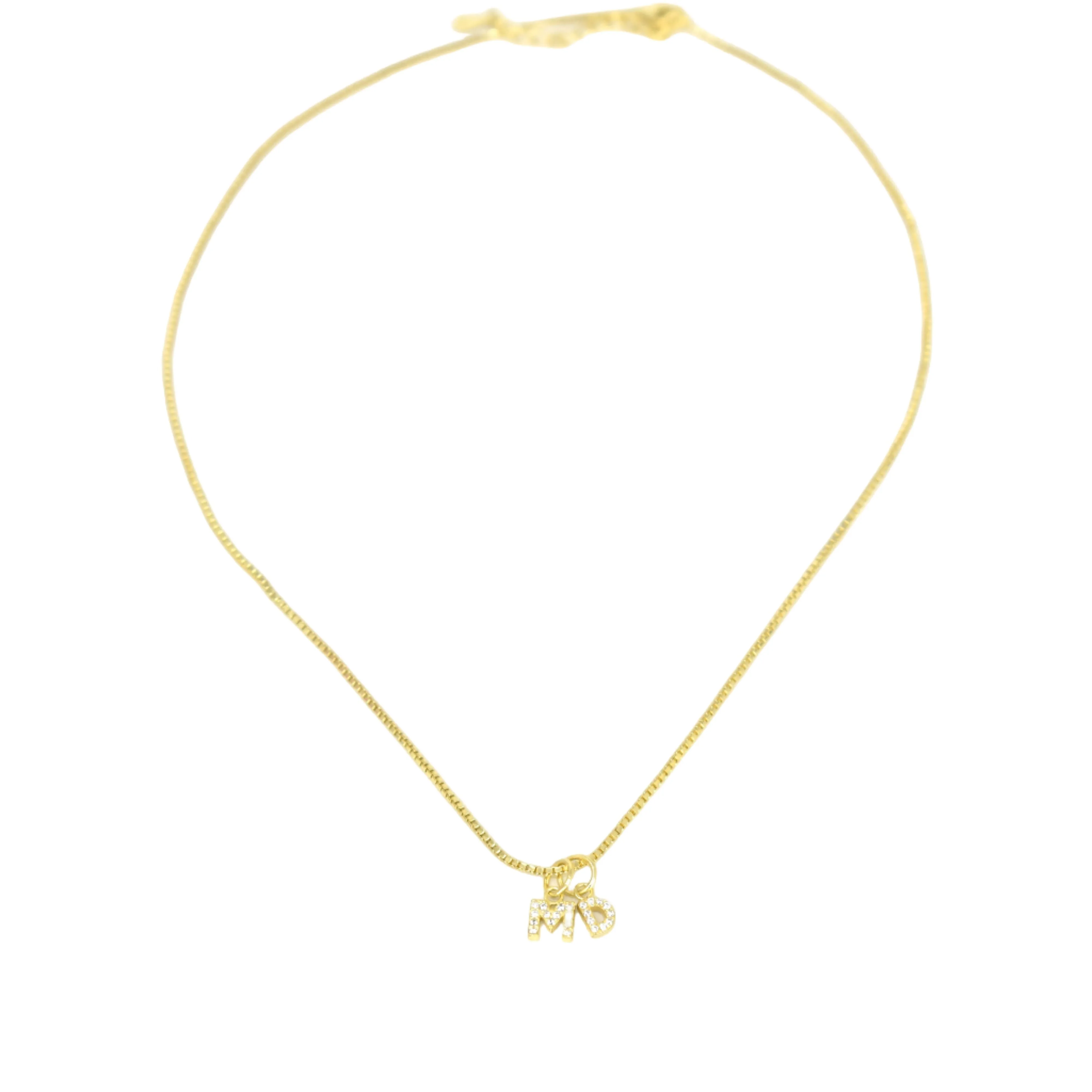 Custom Mini Initial Charm Necklace sold by The Sis Kiss