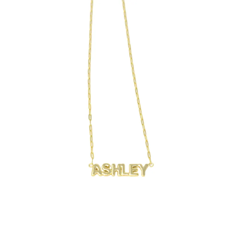 Custom Paperclip Bubble Letter Nameplate Necklace sold by The Sis Kiss