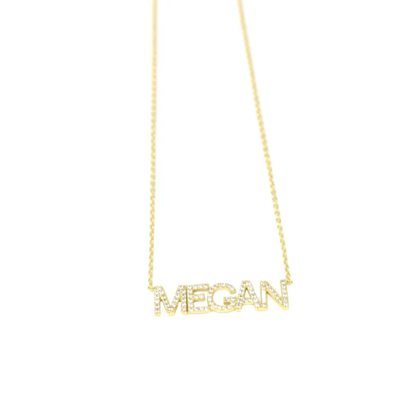 Custom Crystal Nameplate Necklace sold by The Sis Kiss