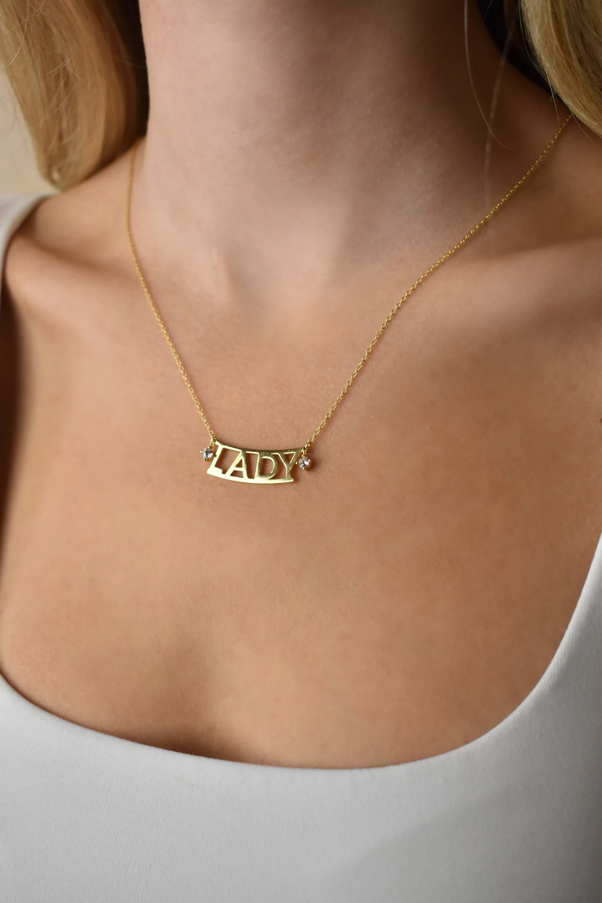 Custom Crystal Accent Bar Necklace sold by The Sis Kiss product image thumbnail 3