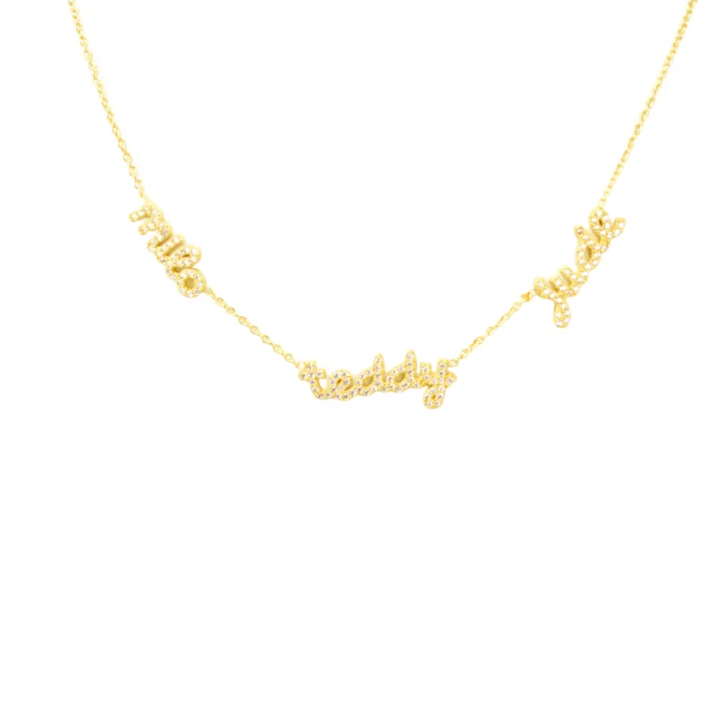 Custom Petite Script Multiple Name Necklace sold by The Sis Kiss