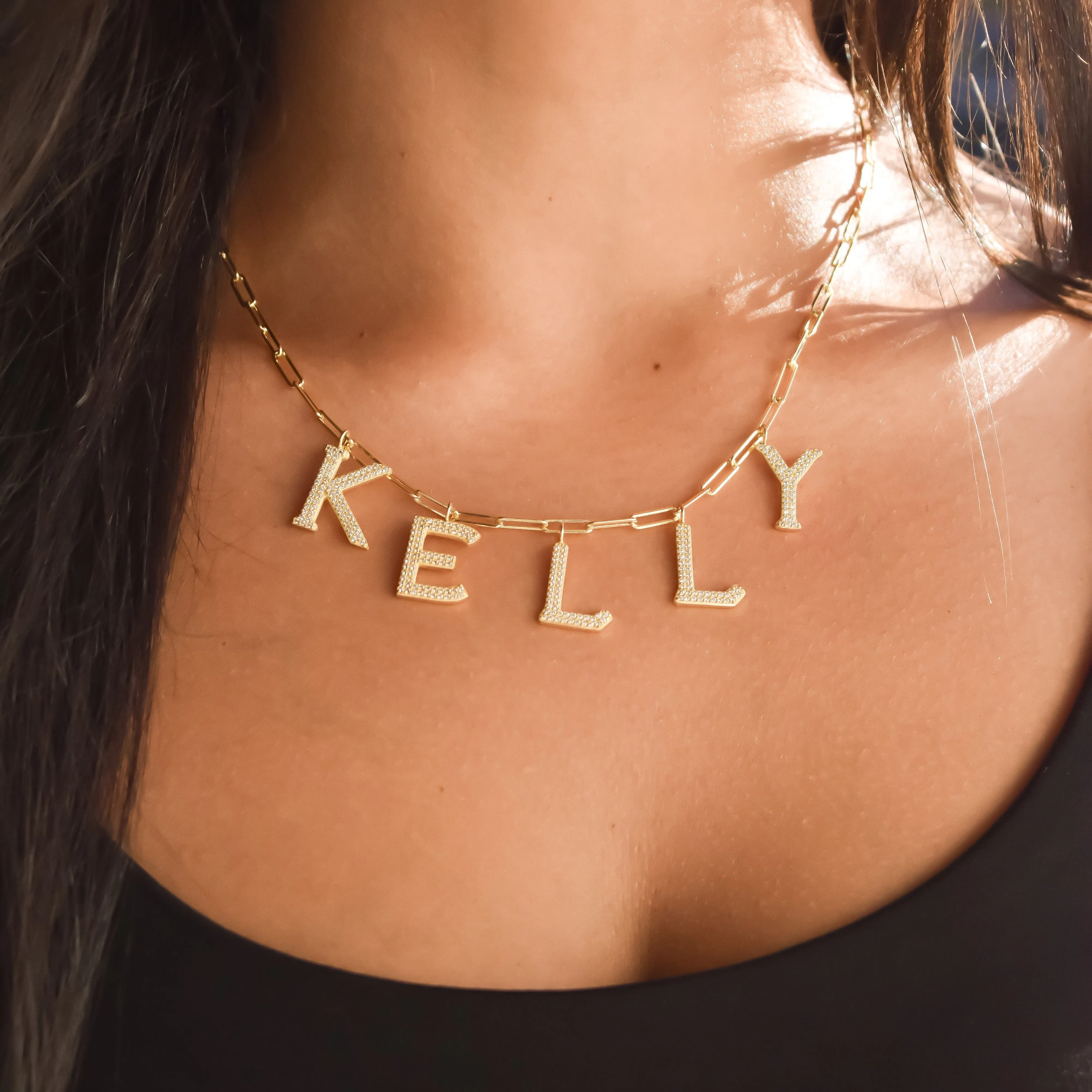 Custom Statement Name Necklace sold by The Sis Kiss product image thumbnail 4