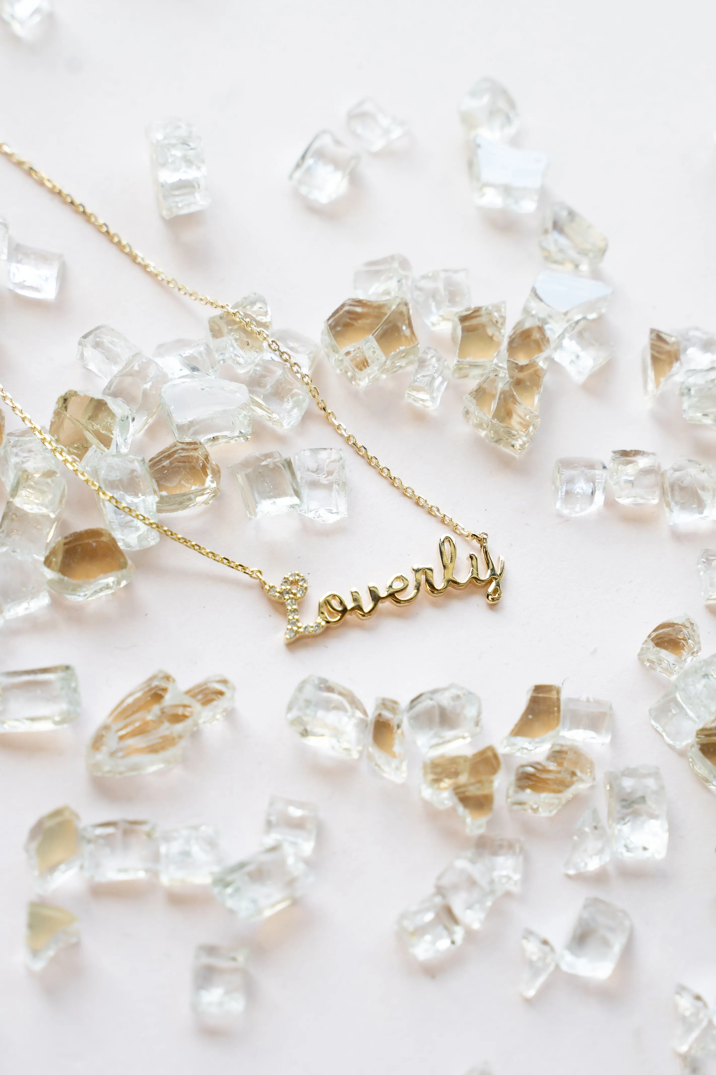 Custom Crystal Accent Script Necklace sold by The Sis Kiss product image thumbnail 4