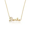 Custom Crystal Accent Script Necklace sold by The Sis Kiss