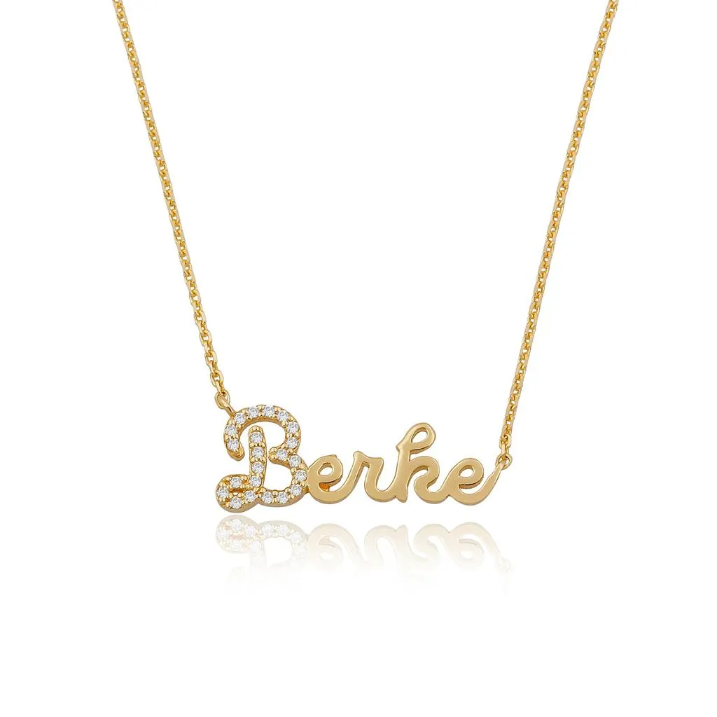 Custom Crystal Accent Script Necklace sold by The Sis Kiss product image thumbnail 2