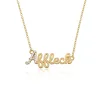 Custom Crystal Accent Script Necklace sold by The Sis Kiss