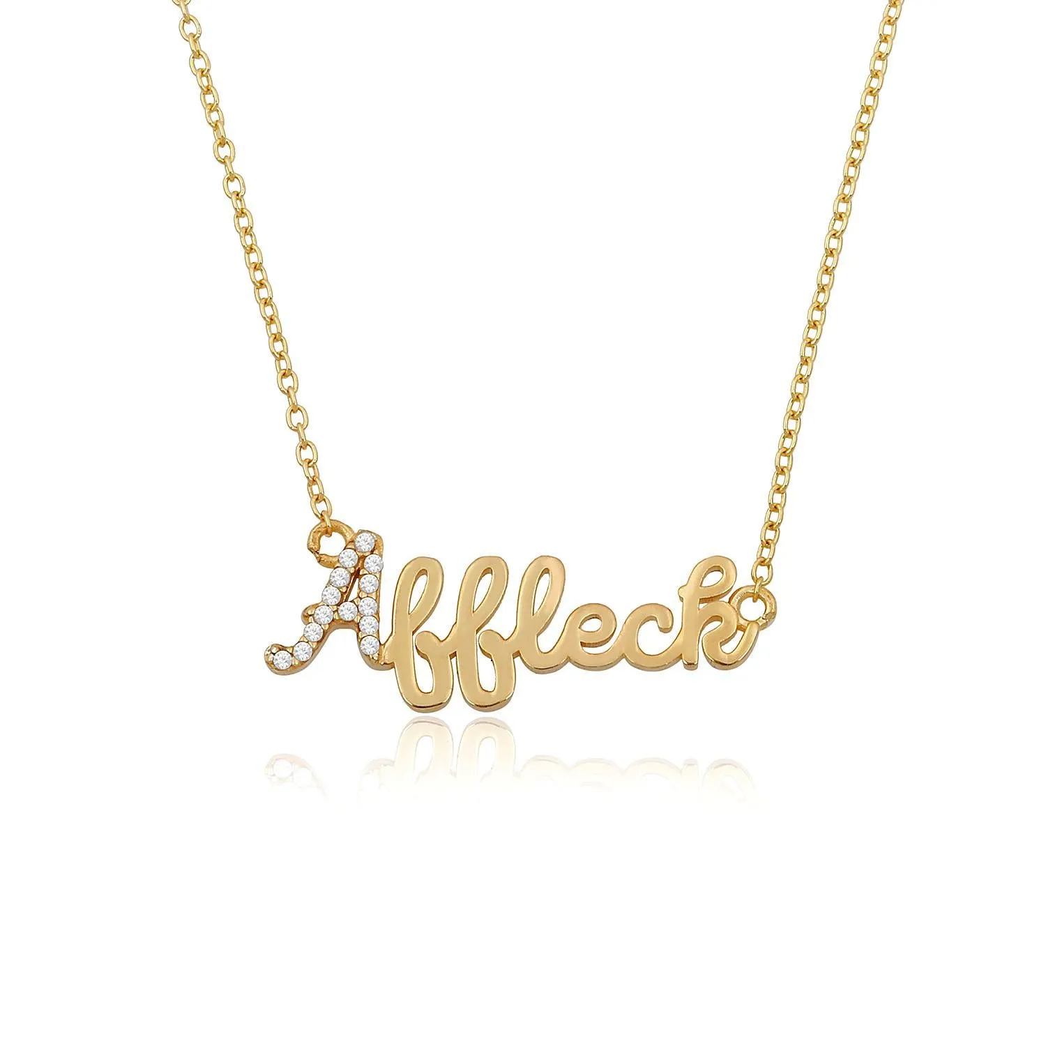 Custom Crystal Accent Script Necklace sold by The Sis Kiss product image thumbnail 5