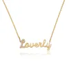 Custom Crystal Accent Script Necklace sold by The Sis Kiss