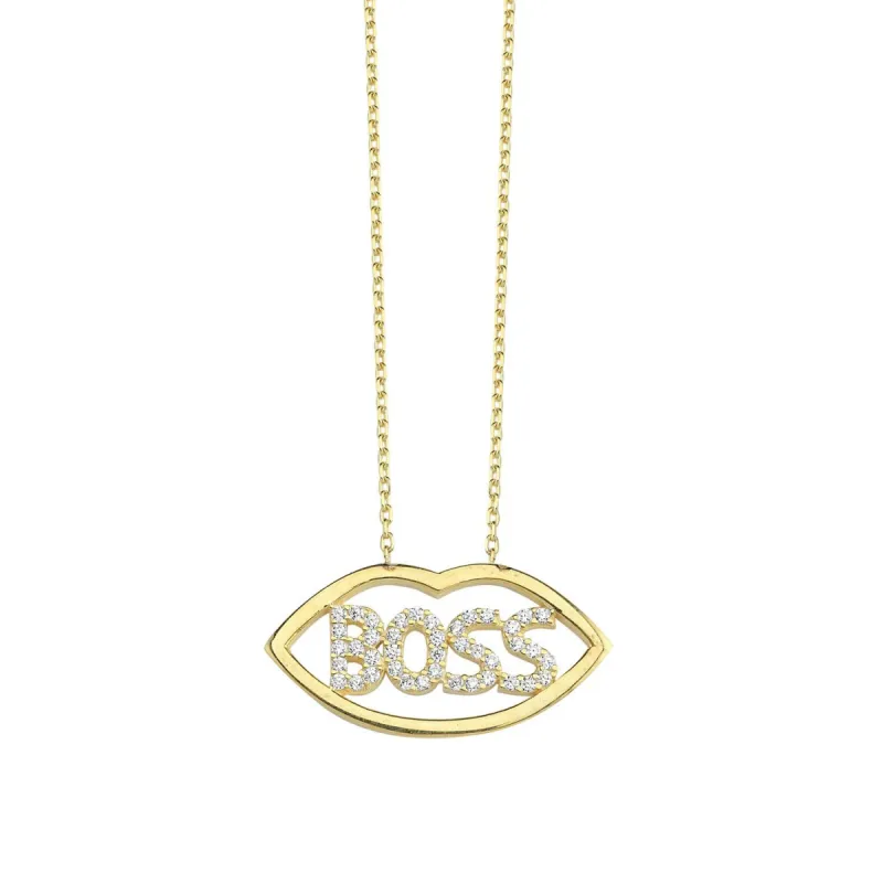 Boss Lips Necklace sold by The Sis Kiss