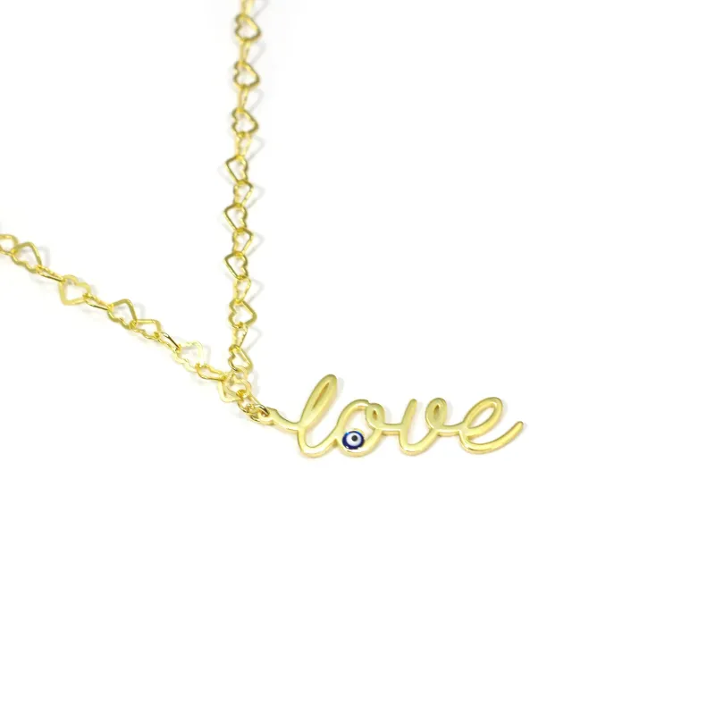 Evil Eye Love Necklace sold by The Sis Kiss