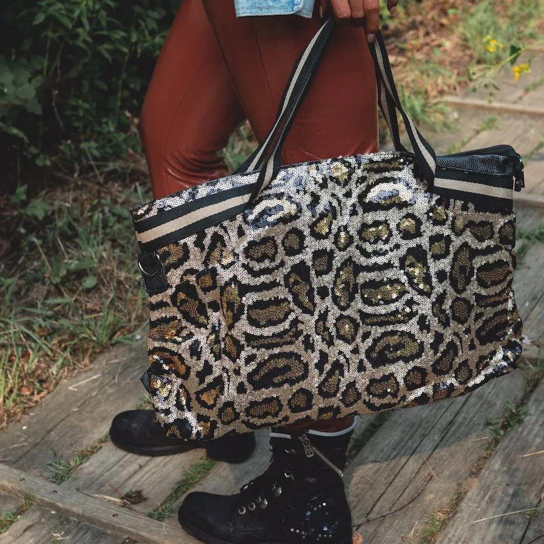 Sparkle Weekender Bag in Leopard Print sold by The Sis Kiss product image thumbnail 2