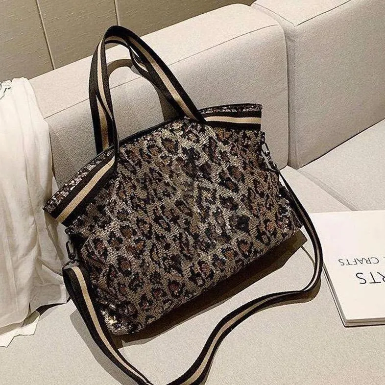 Sparkle Weekender Bag in Leopard Print sold by The Sis Kiss product image thumbnail 3