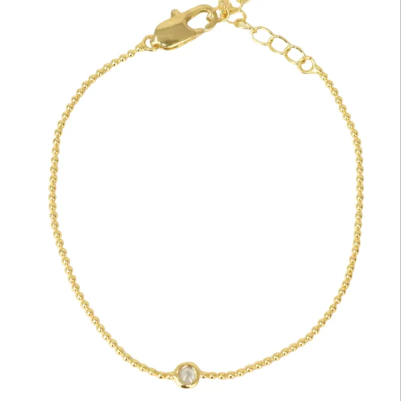 Dainty Crystal Bezel Bracelet sold by The Sis Kiss