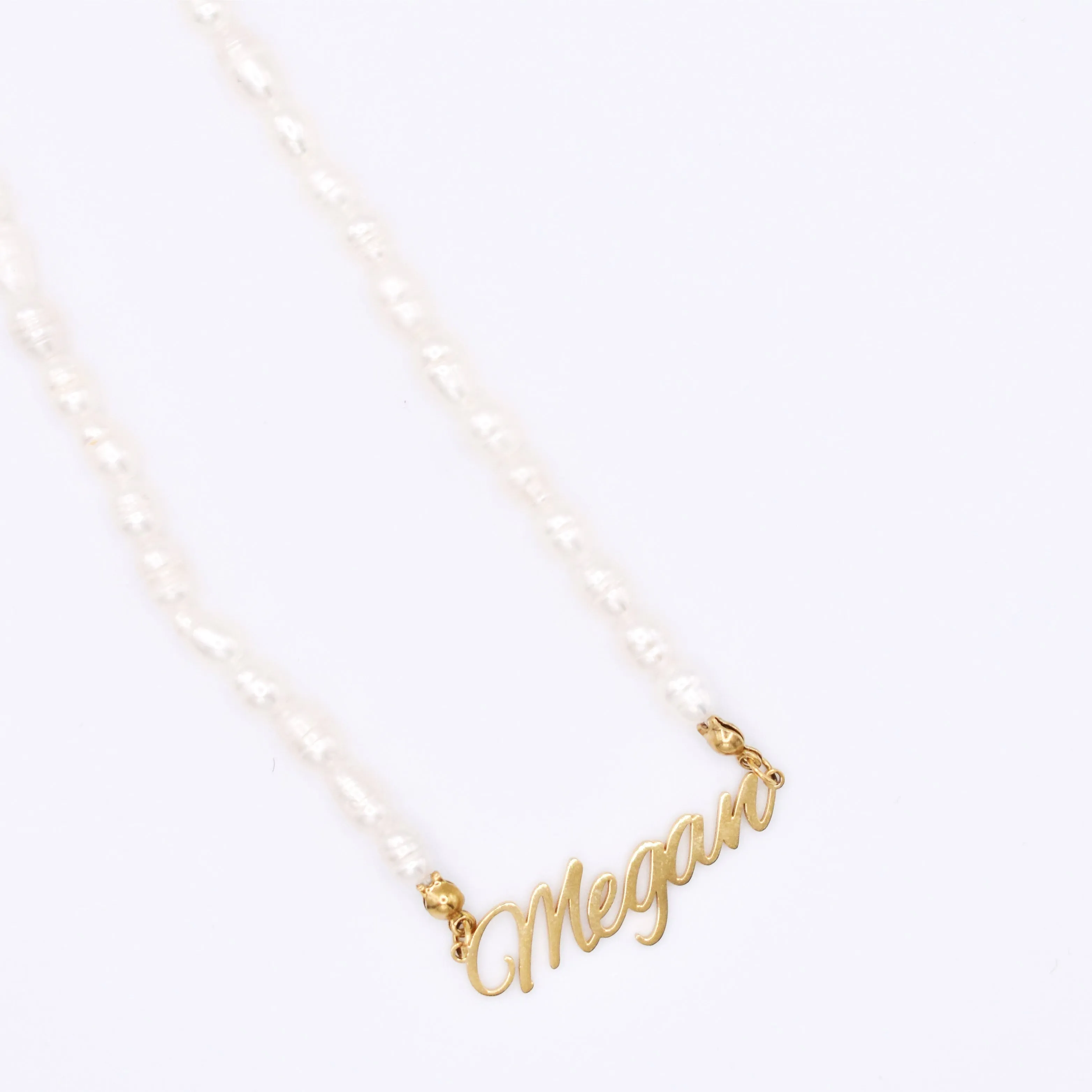 Custom Classic Pearl Nameplate Necklace sold by The Sis Kiss product image thumbnail 2