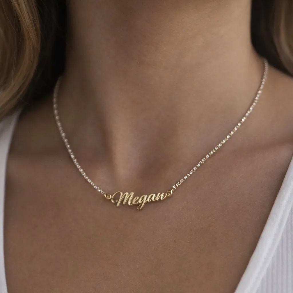 Custom Classic Rhinestone Nameplate Necklace sold by The Sis Kiss product image thumbnail 5