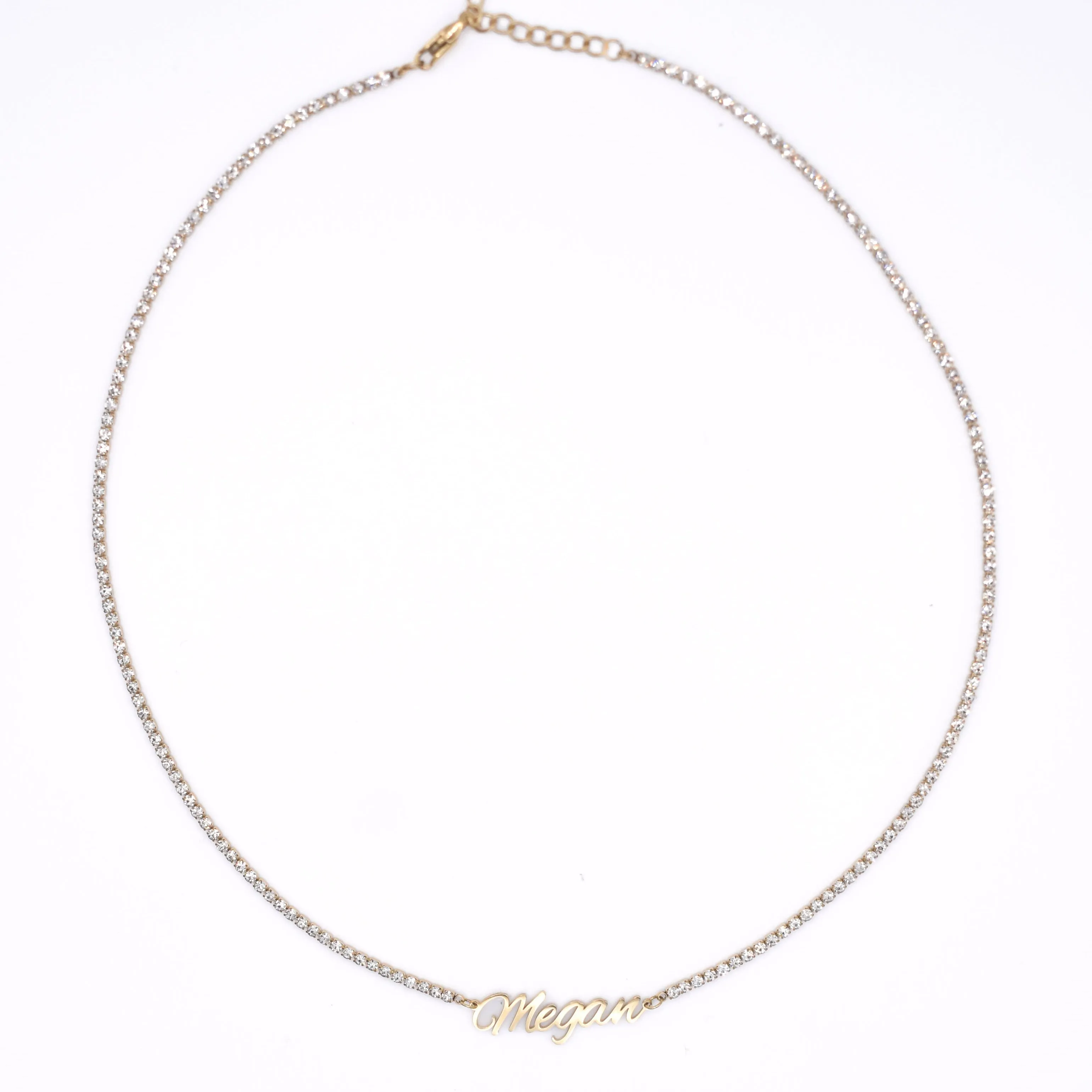 Custom Classic Rhinestone Nameplate Necklace sold by The Sis Kiss product image thumbnail 2