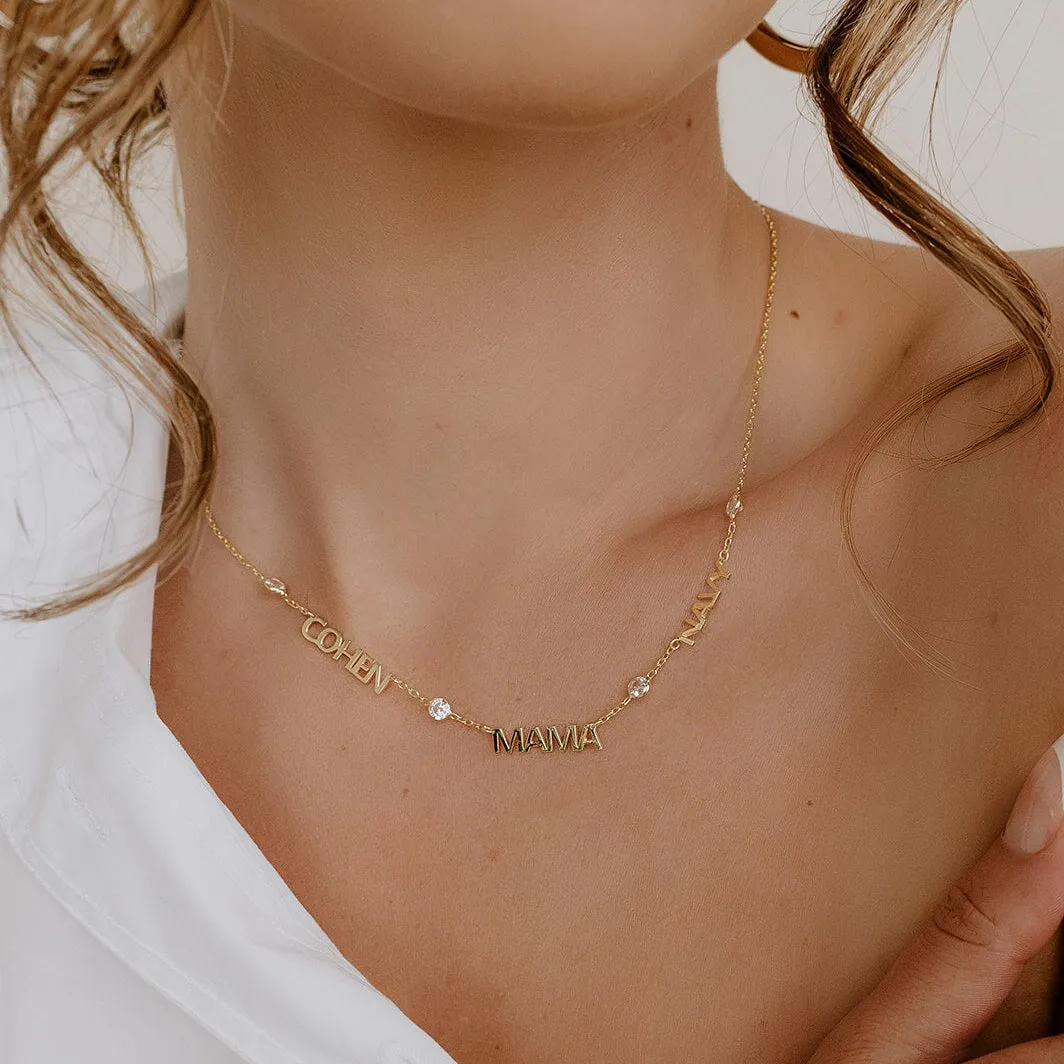 Custom My Mantra/Name Crystal Necklace sold by The Sis Kiss product image thumbnail 2