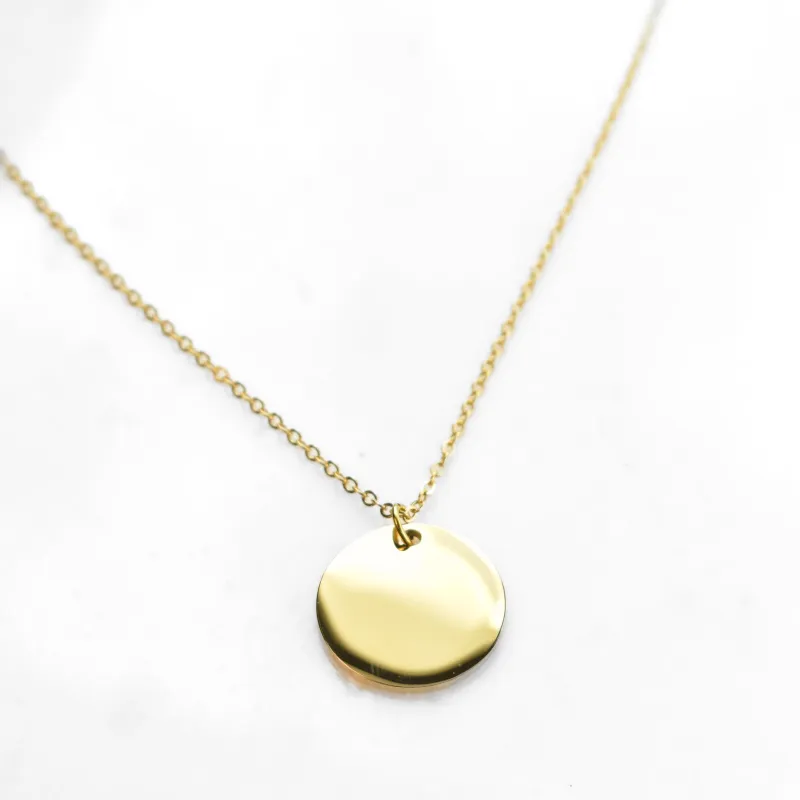 Custom Engraved Circle Pendant Necklace made by The Sis Kiss
