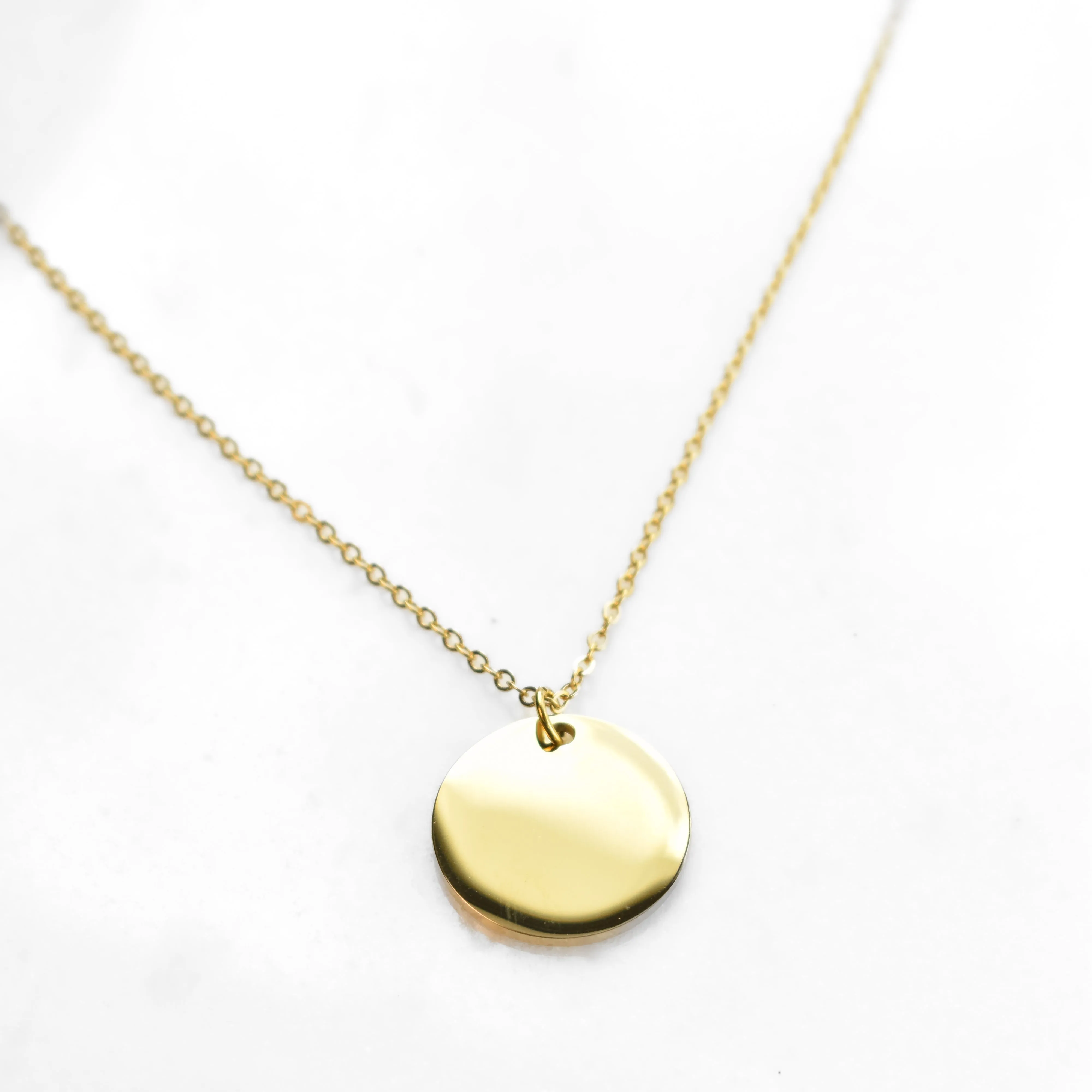 Custom Engraved Circle Pendant Necklace sold by The Sis Kiss