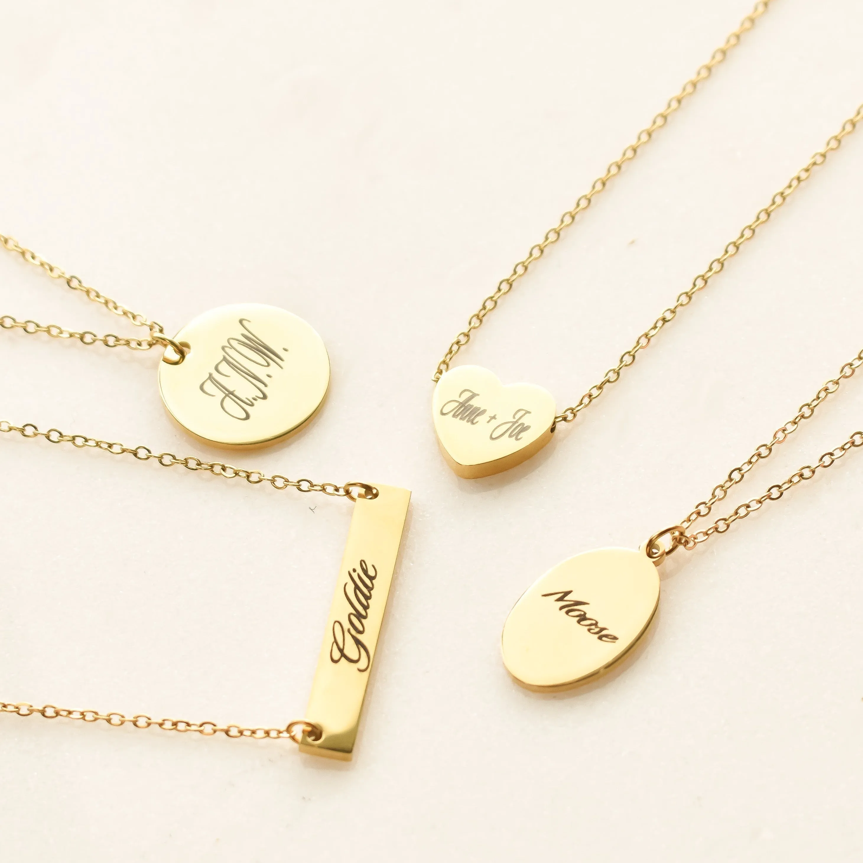Custom Engraved Heart Necklace sold by The Sis Kiss product image thumbnail 2