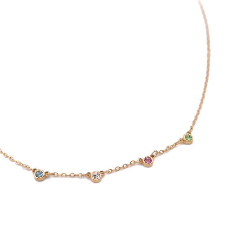 Custom Birthstone Strand Necklace made by The Sis Kiss